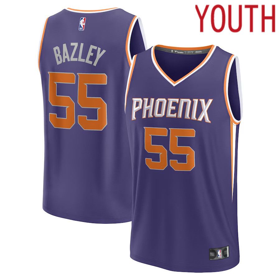 Youth Phoenix Suns #55 Darius Bazley Fanatics Branded Purple Fast Break Player NBA Jersey->youth nba jersey->Youth Jersey